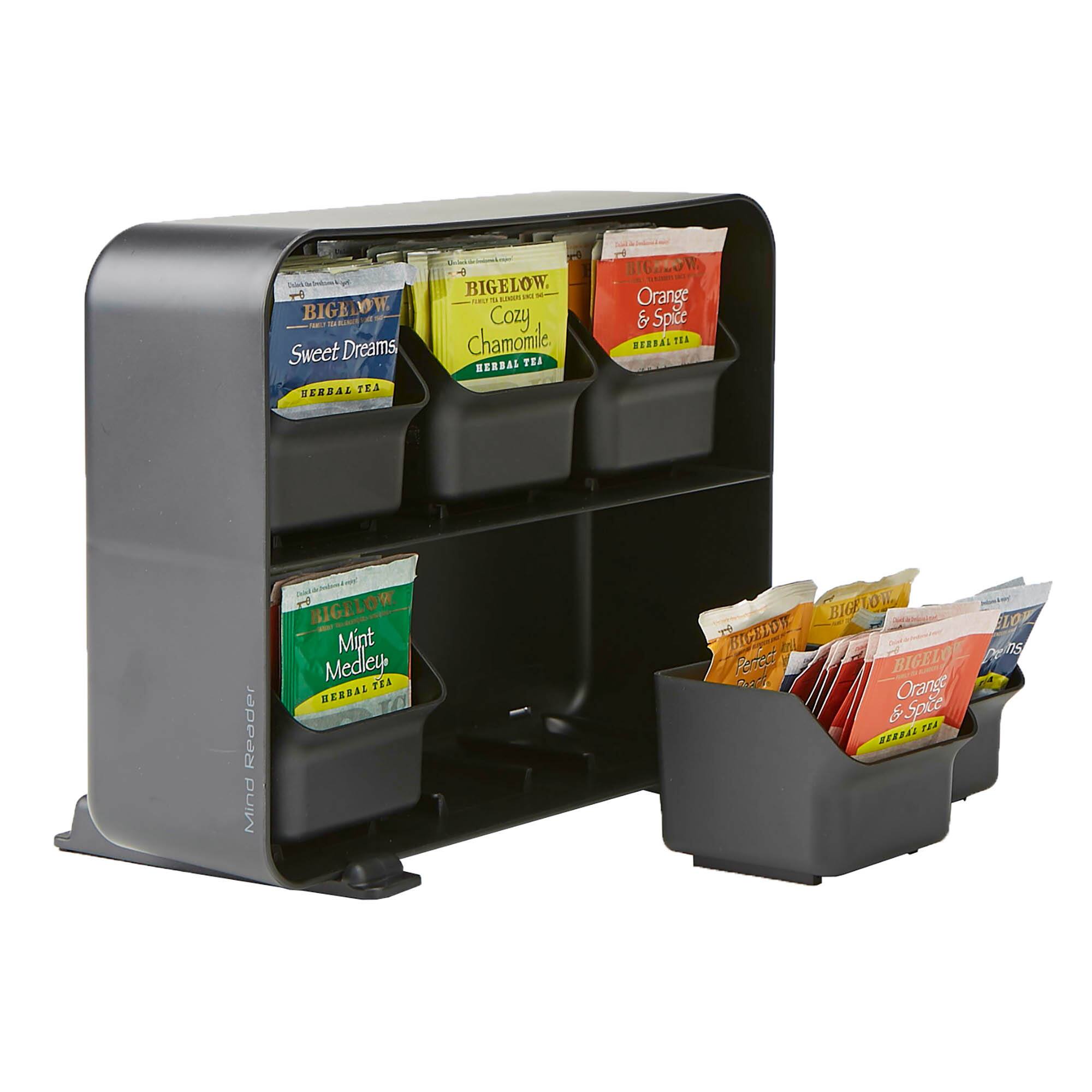 Mind Reader Black 6 Drawer Tea Bag Holder